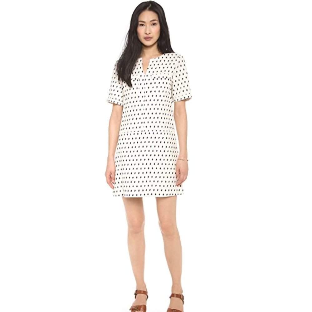 A.P.C. Atelier Napoli cream white patterned dress